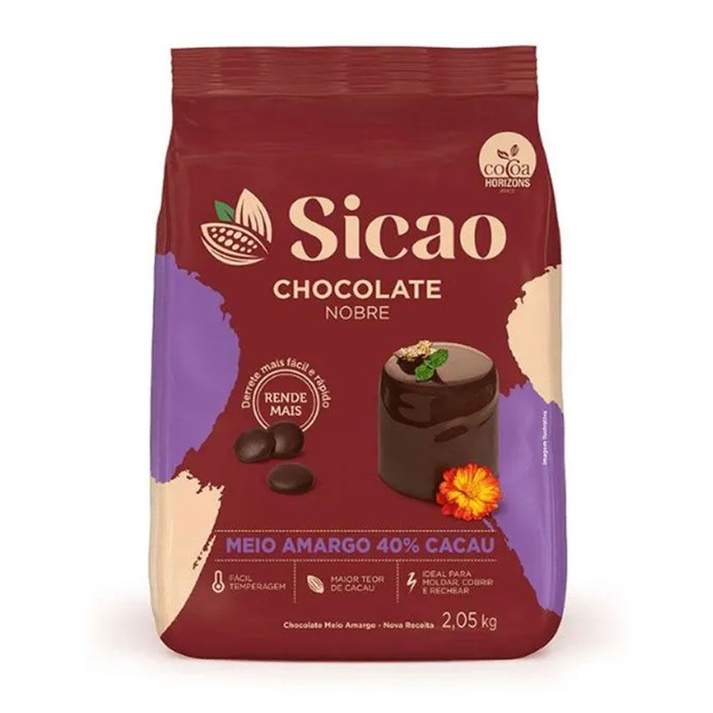 Chocolate nobre sicao meio amargo gotas 2 050k sicao