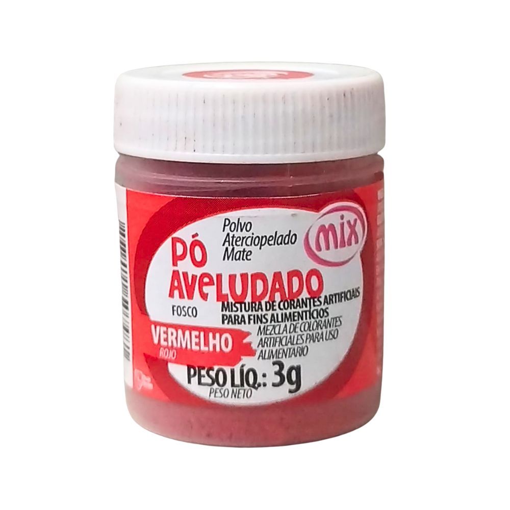 Pó Aveludado Vermelho Fosco 3g MIX | Lojas Funchal