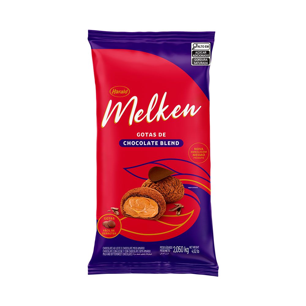 Chocolate nobre melken blend gotas 2 050kg harald