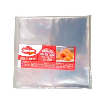 Folha Transparente 15x15 Bem Casado c/100 CROMUS