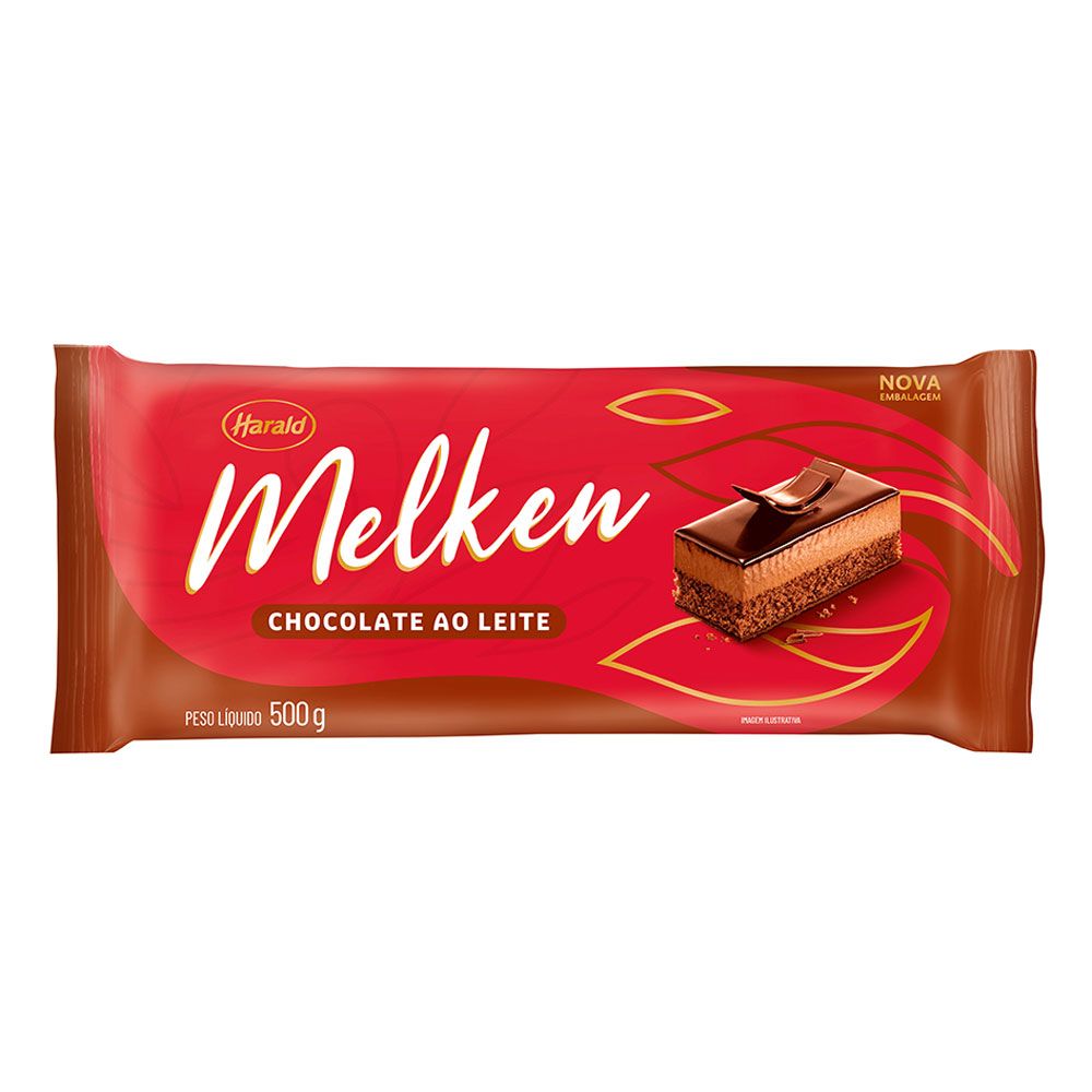 Chocolate nobre melken ao leite barra 500g harald