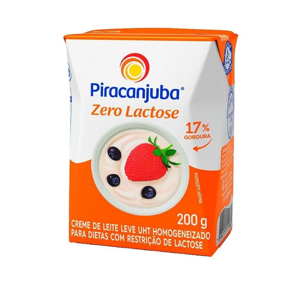 Creme de leite zero lactose 200g PIRACANJUBA | Lojas Funchal