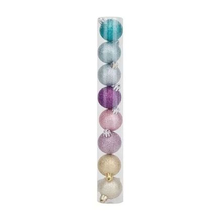 Enfeite Bola de Natal Rainbown glitter c/8 CROMUS