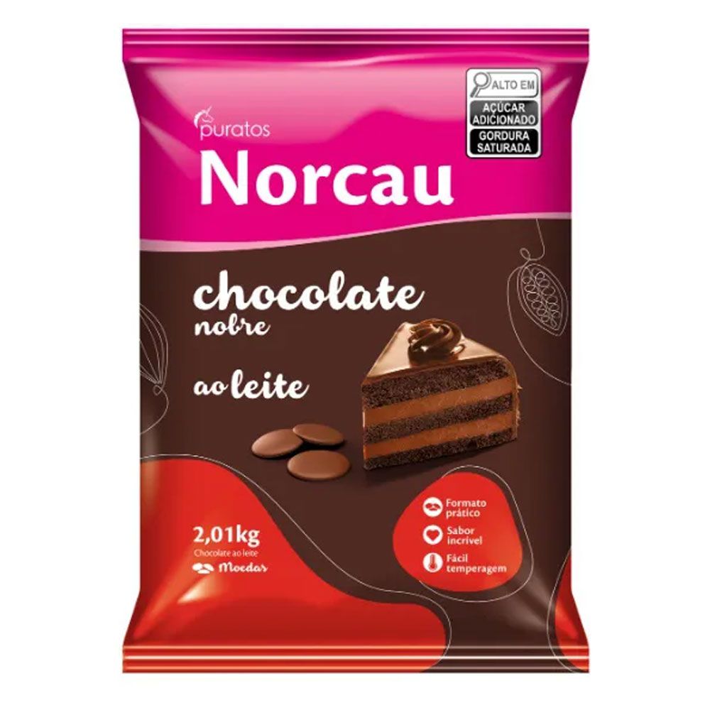 Chocolate nobre norcau ao leite gotas 2 01kg puratos