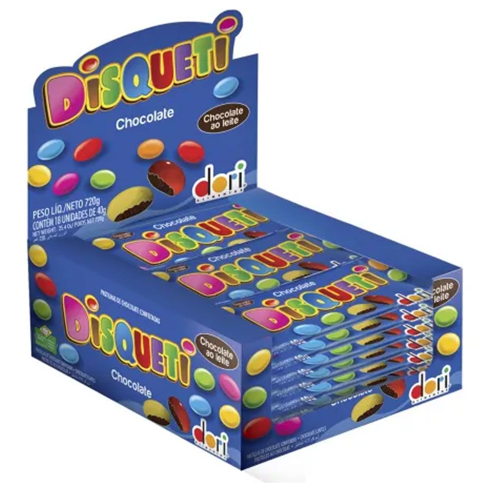 Disqueti Chocolate Ao Leite 18x40g DORI | Lojas Funchal