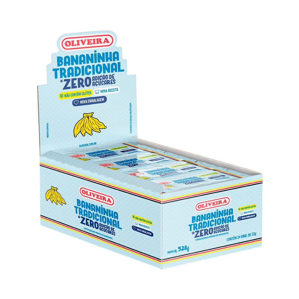 Bananinha Tradicional Zero Açucar 24x22g OLIVEIRA | Lojas Funchal