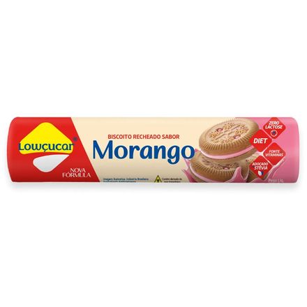 Biscoito Recheado Sabor Morango Zero 120g LOWÇUCAR