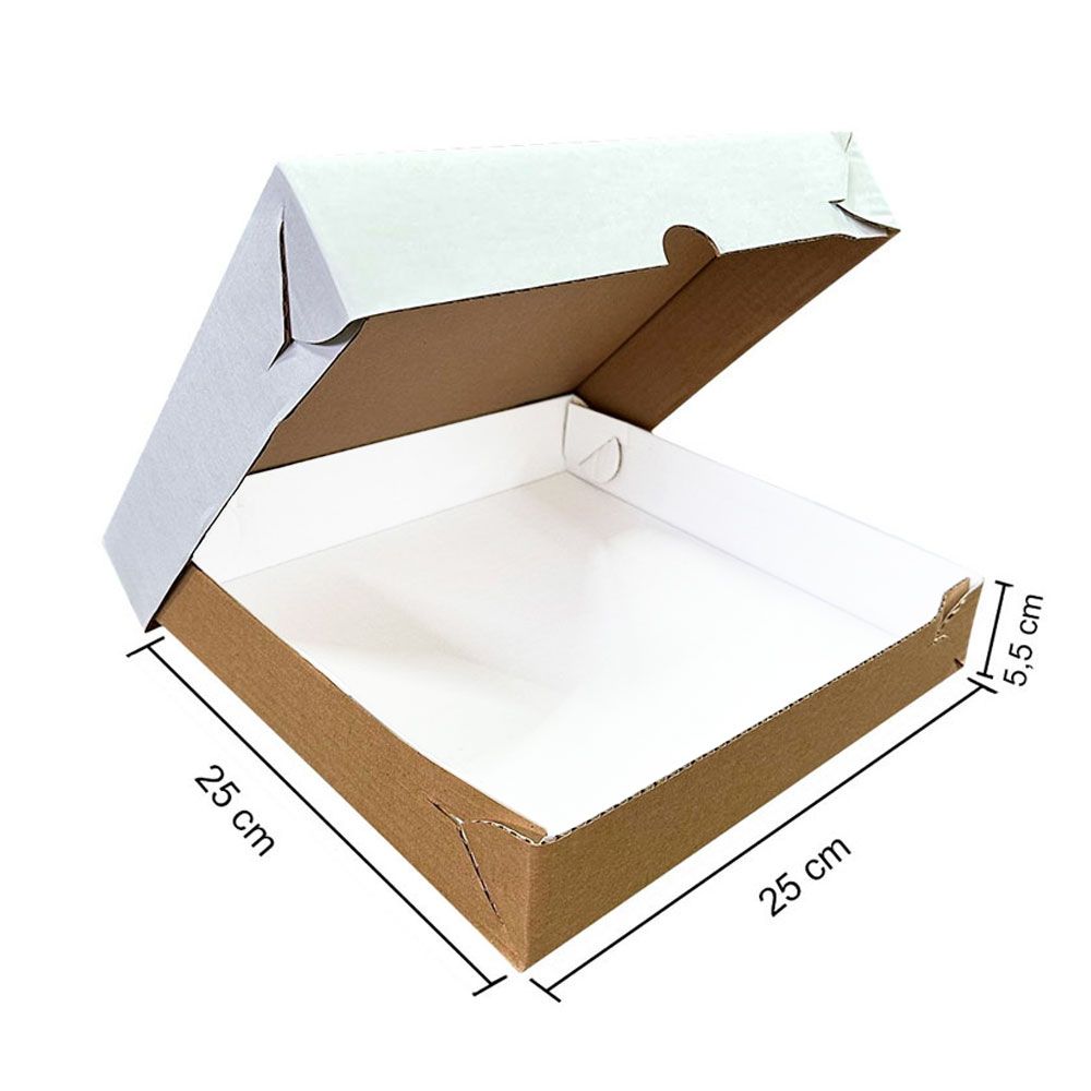 Caixa Plastificada N°3 - 25x25x5,5cm com 25un Cia dos Produtos