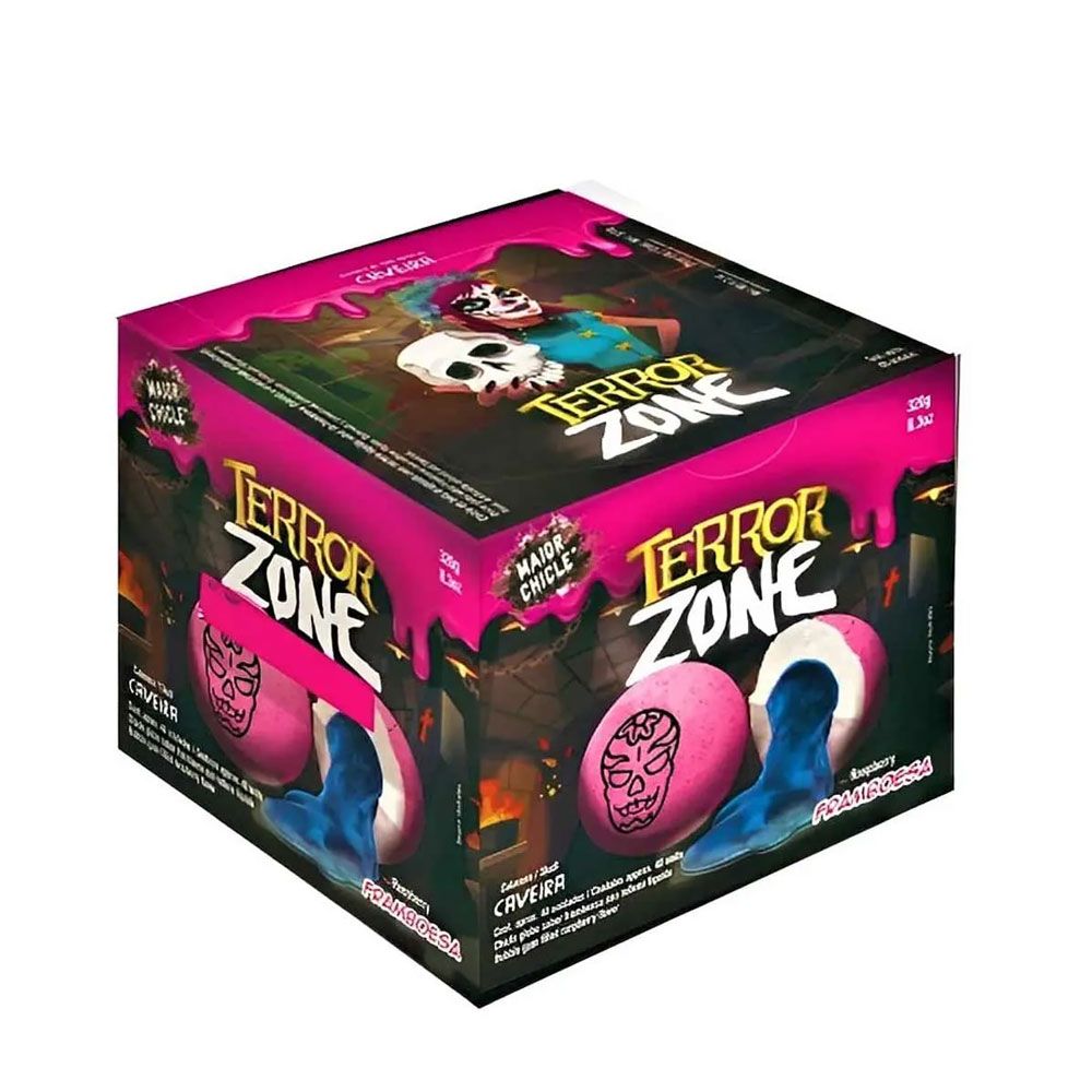 Chiclete Terror Zone Caveira Framboesa 320g SUKEST