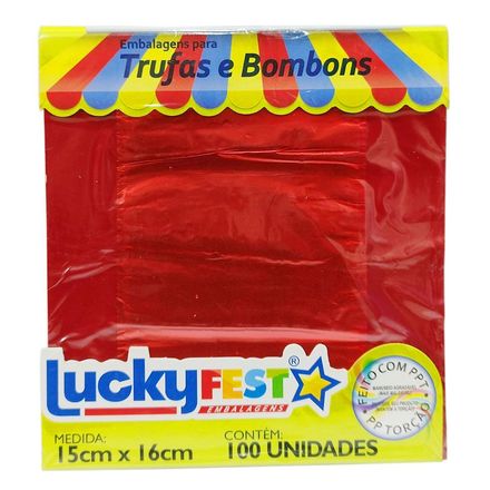 Embalagem Trufa Vermelhs 15x16cm com 100un LUCKYFEST
