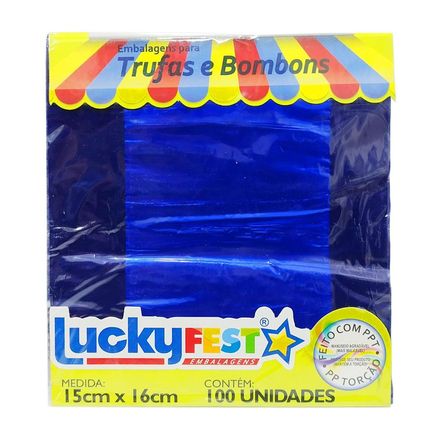 Embalagem Trufa Azul Escuro 15x16cm com 100un LUCKYFEST