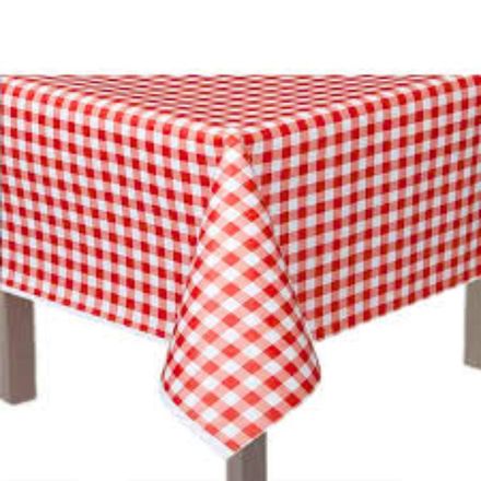 Toalha de Mesa Perolada Xadrez Vermelho 80x80cm c/10 LUCKYFEST