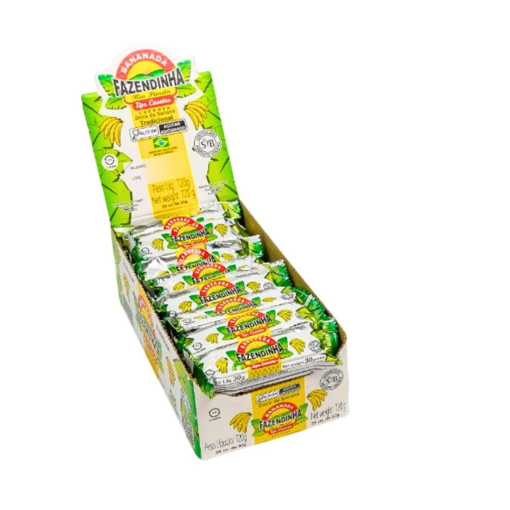 Bananada Tradicional Cremosa 24x30g FAZENDINHA | Lojas Funchal