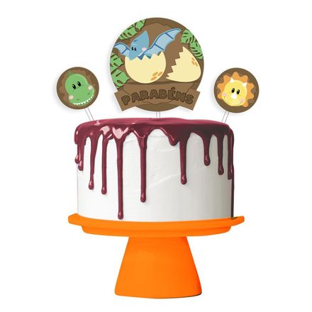 Kit Topo de Bolo Dino Baby FESTCOLOR