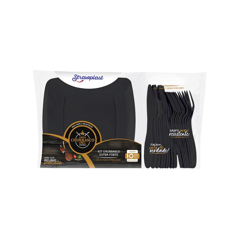 Kit Churrasco Extra Forte Premium c/10 STRAWPLAST | Lojas Funchal