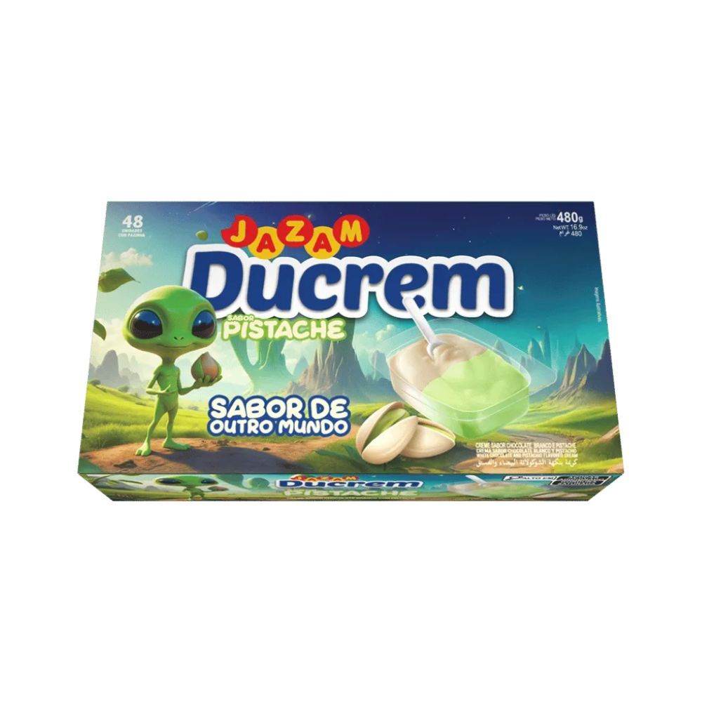 Ducrem Pistache e Chocolate Branco 48x10g JAZAM | Lojas Funchal