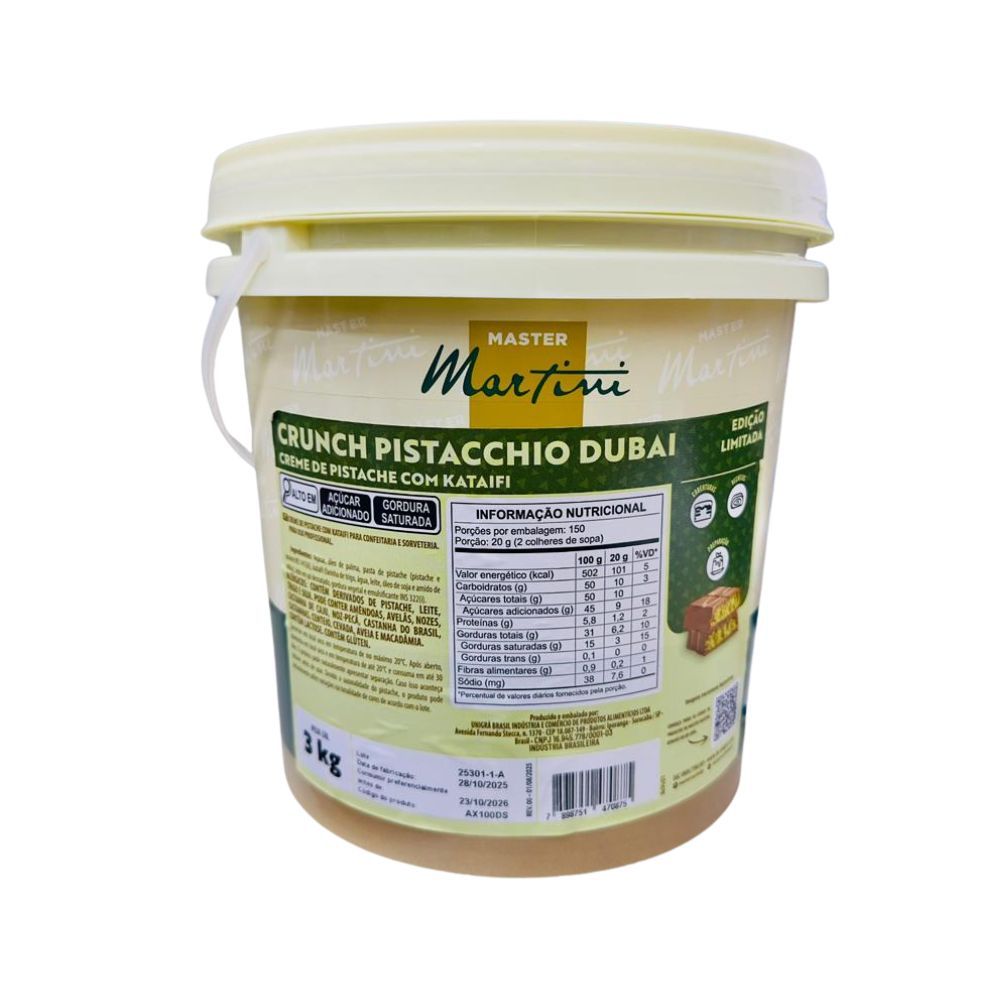 Creme Caravella Crunch Pistacchio Dubai 3kg MASTER MARTINI | Lojas